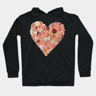 Heart - pink buttons Hoodie